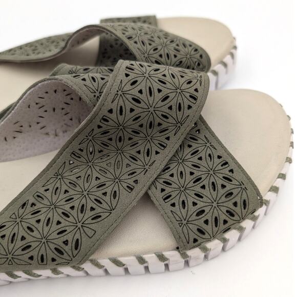 Ilse Jacobsen Tulip Crossband Platform Sandal Women's Army Size US12 EU43 - Picture 7 of 9